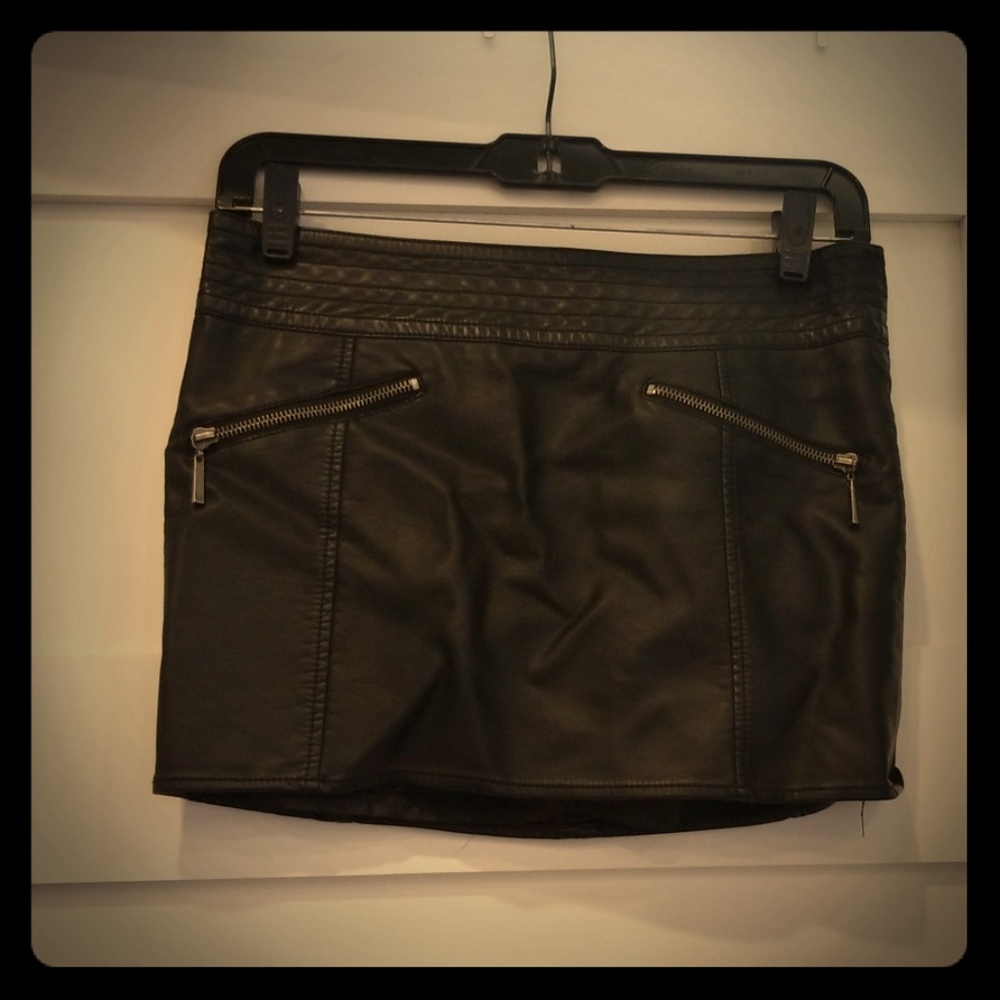 Faux Leather Mini Skirt
